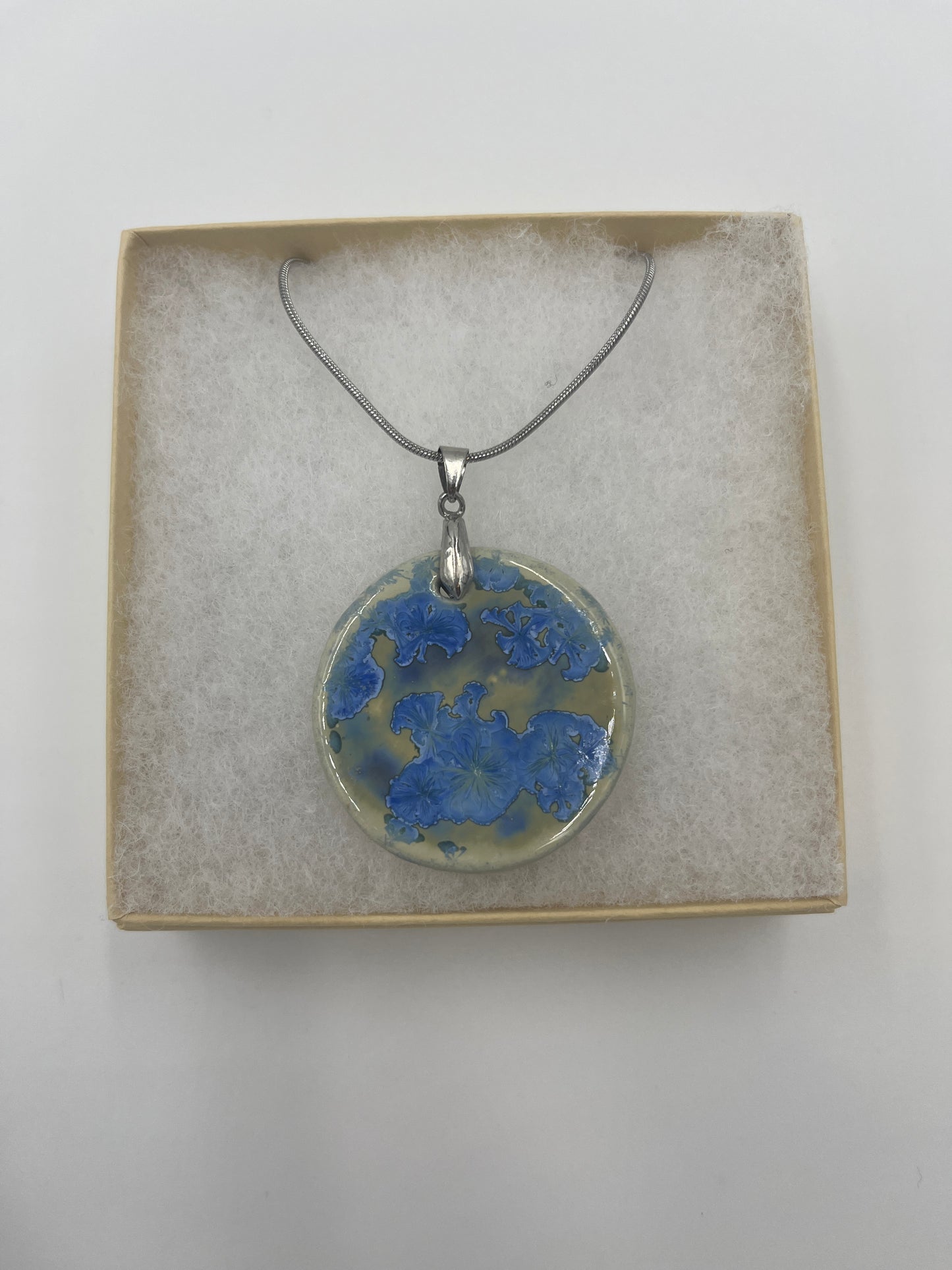 Blue Crystalline Round Necklace