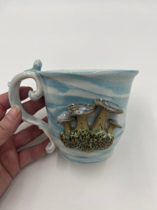 Mushroom Mug - Blue / White marble